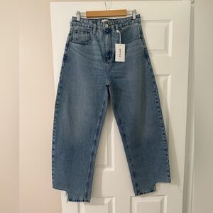 FRAME Fray Step Hem Barrel Leg Jeans